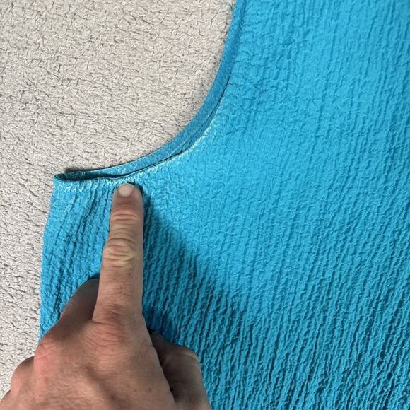 Croft And Barrow Women’s Size XL Gauze Button Up Vest Blue Sleeveless - Picture 8 of 10